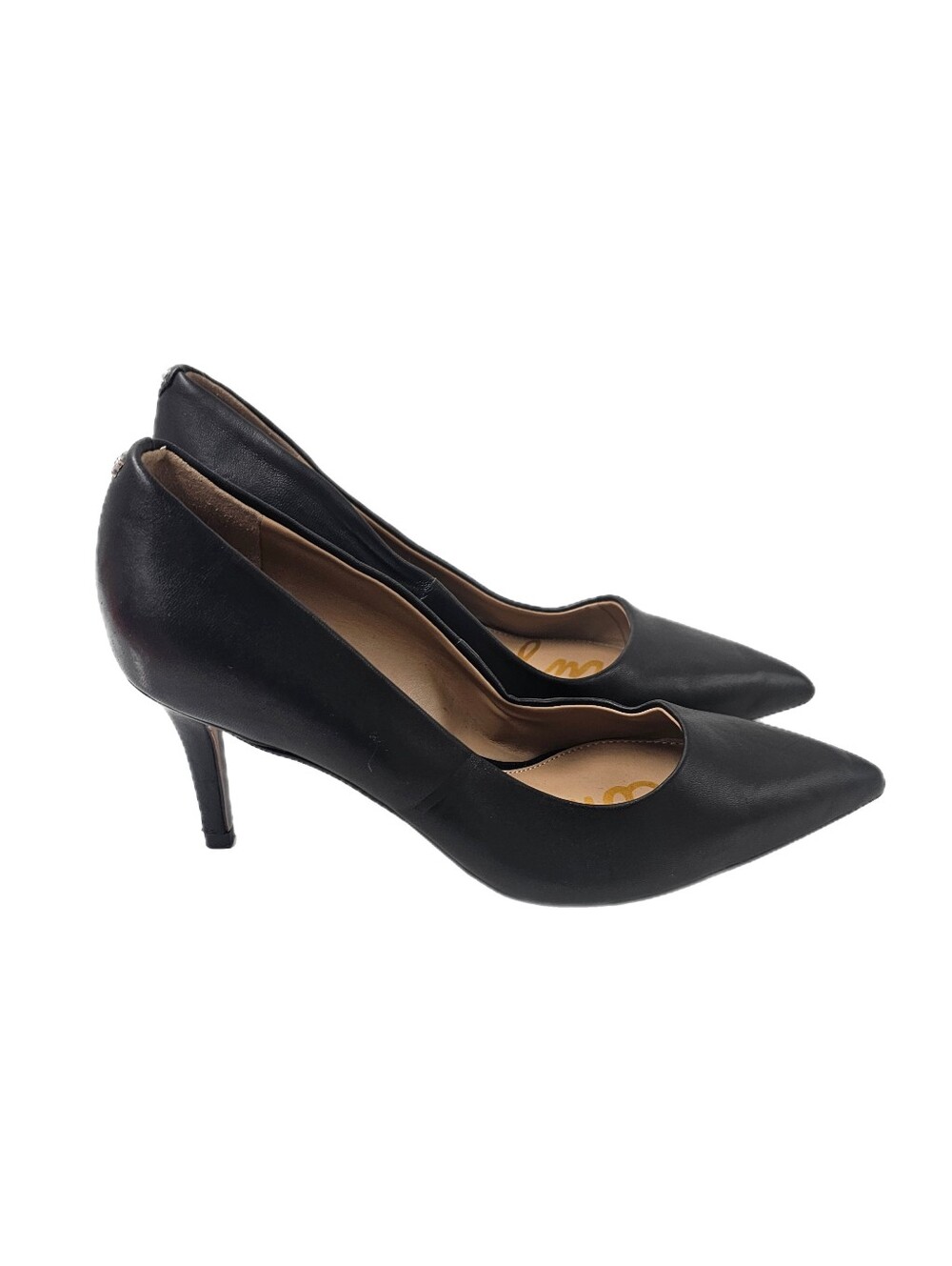 Sam Edelman Hazel Black Leather Pointed Toe Stiletto Pumps Women's Size 6.5 M US